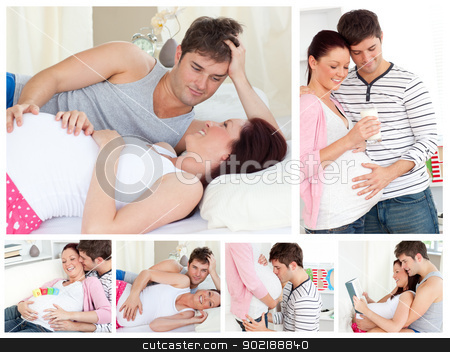 To use this stock image in your creative project, please select the size you need over to the right and click the "Add to Cart" button.
Your downloaded image will come with the Cutcaster watermark removed so don’t worry about the watermark you see on this page. Collage of a pregnant couple stock photo, Collage of a pregnant couple by Wavebreak Media