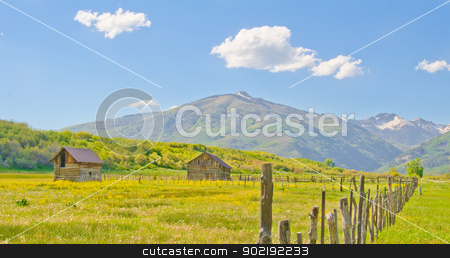 To use this stock image in your creative project, please select the size you need over to the right and click the "Add to Cart" button.
Your downloaded image will come with the Cutcaster watermark removed so don’t worry about the watermark you see on this page. Farm in the San Juan Mountains of Colorado stock photo, Farm in the San Juan Mountains of Colorado by Robert