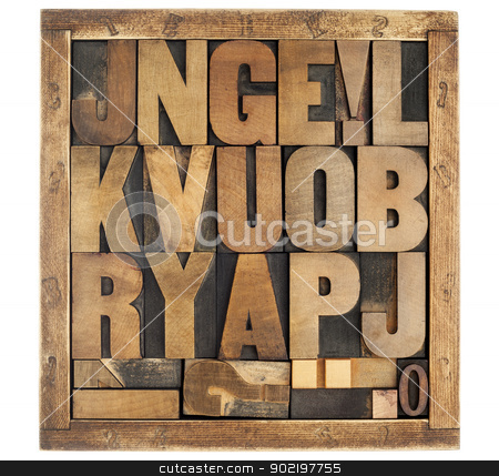 To use this stock image in your creative project, please select the size you need over to the right and click the "Add to Cart" button.
Your downloaded image will come with the Cutcaster watermark removed so don’t worry about the watermark you see on this page. antique alphabet symbols stock photo, random letters of alphabet and punctuation symbols - vintage letterpress wood type blocks in rustic box isolated on white by Marek Uliasz