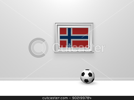 To use this stock image in your creative project, please select the size you need over to the right and click the "Add to Cart" button.
Your downloaded image will come with the Cutcaster watermark removed so don’t worry about the watermark you see on this page. norway soccer stock photo, soccerball and norway flag in frame - 3d illustration by J?