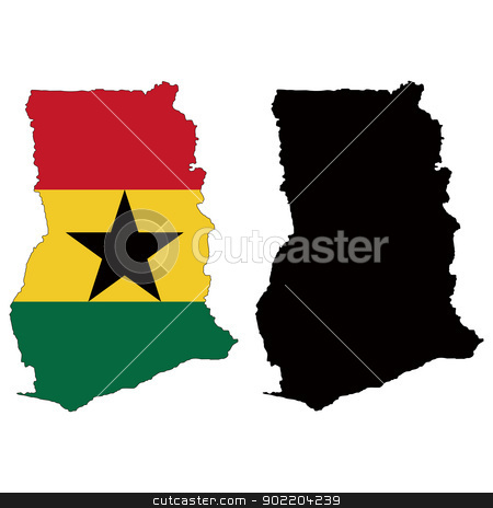 To use this stock image in your creative project, please select the size you need over to the right and click the "Add to Cart" button.
Your downloaded image will come with the Cutcaster watermark removed so don’t worry about the watermark you see on this page. Ghana stock vector clipart, Vector illustration map and flag of Ghana. by Liu Yin