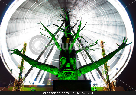 To use this stock image in your creative project, please select the size you need over to the right and click the "Add to Cart" button.
Your downloaded image will come with the Cutcaster watermark removed so don’t worry about the watermark you see on this page. Amusement park stock photo, long exposure pictures of amusement park rides and wheels at night by Desislava Dimitrova