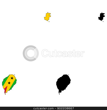 To use this stock image in your creative project, please select the size you need over to the right and click the "Add to Cart" button.
Your downloaded image will come with the Cutcaster watermark removed so don’t worry about the watermark you see on this page. Sao Tome and Principe stock vector clipart, Vector illustration map and flag of Sao Tome and Principe. by Liu Yin