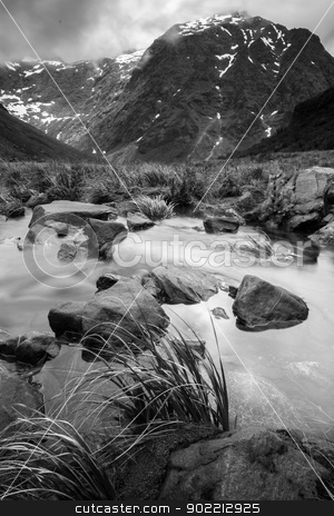 To use this stock image in your creative project, please select the size you need over to the right and click the "Add to Cart" button.
Your downloaded image will come with the Cutcaster watermark removed so don’t worry about the watermark you see on this page. Fiordland stock photo, Mountain scenery photograph near Horner Tunnel, Fiordland, New Zealand by Hasnuddin Abu Samah