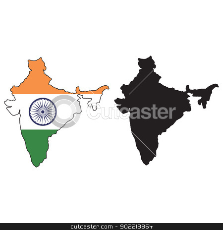 To use this stock image in your creative project, please select the size you need over to the right and click the "Add to Cart" button.
Your downloaded image will come with the Cutcaster watermark removed so don’t worry about the watermark you see on this page. India stock vector clipart, Vector illustration map and flag of India. by Liu Yin