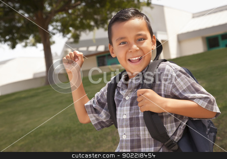 To use this stock image in your creative project, please select the size you need over to the right and click the "Add to Cart" button.
Your downloaded image will come with the Cutcaster watermark removed so don’t worry about the watermark you see on this page. Happy Young Hispanic Boy Ready for School stock photo, Happy Young Hispanic Boy with Backpack Ready for School. by Andy Dean