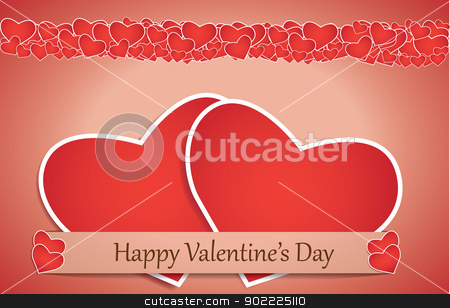 To use this stock image in your creative project, please select the size you need over to the right and click the "Add to Cart" button.
Your downloaded image will come with the Cutcaster watermark removed so don’t worry about the watermark you see on this page. Valentine's Day card - EPS10 stock vector clipart, Valentines day card with paper heart, vector background eps 10 by Iryna Rasko