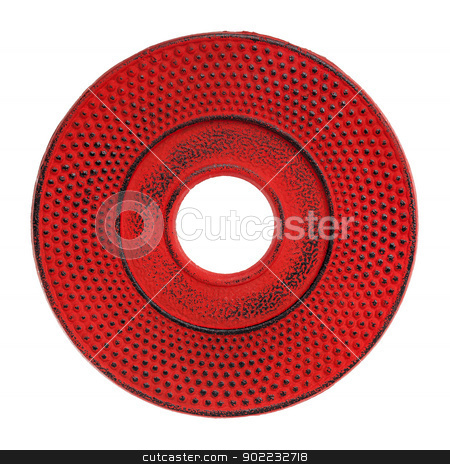To use this stock image in your creative project, please select the size you need over to the right and click the "Add to Cart" button.
Your downloaded image will come with the Cutcaster watermark removed so don’t worry about the watermark you see on this page. cast iron red trivet stock photo, cast iron hobnail red trivet isolate don white - accessory for a traditional Japanese tetsubin teapot by Marek Uliasz