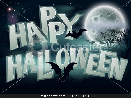 To use this stock image in your creative project, please select the size you need over to the right and click the "Add to Cart" button.
Your downloaded image will come with the Cutcaster watermark removed so don’t worry about the watermark you see on this page. Happy Halloween Background stock vector clipart, A spooky Happy Halloween background illustration of night scene with full moon bats and scary trees by Christos Georghiou