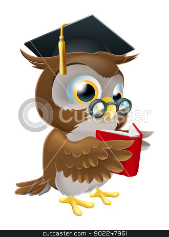 To use this stock image in your creative project, please select the size you need over to the right and click the "Add to Cart" button.
Your downloaded image will come with the Cutcaster watermark removed so don’t worry about the watermark you see on this page. Owl reading book stock vector clipart, An illustration of a wise owl on a stack of books reading wearing glasses and a mortar board convocation hat. by Christos Georghiou