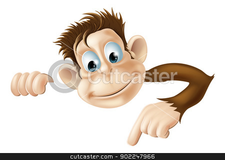 To use this stock image in your creative project, please select the size you need over to the right and click the "Add to Cart" button.
Your downloaded image will come with the Cutcaster watermark removed so don’t worry about the watermark you see on this page. Pointing Monkey stock vector clipart, An illustration of a cute cartoon monkey peeking round from behind a sign and pointing or showing what it says by Christos Georghiou