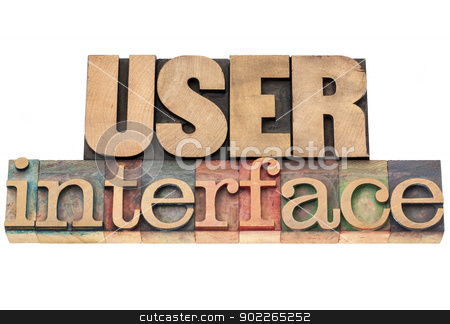 To use this stock image in your creative project, please select the size you need over to the right and click the "Add to Cart" button.
Your downloaded image will come with the Cutcaster watermark removed so don’t worry about the watermark you see on this page. user interface in wood type stock photo, user interface - isolated text in vintage letterpress wood type printing blocks by Marek Uliasz