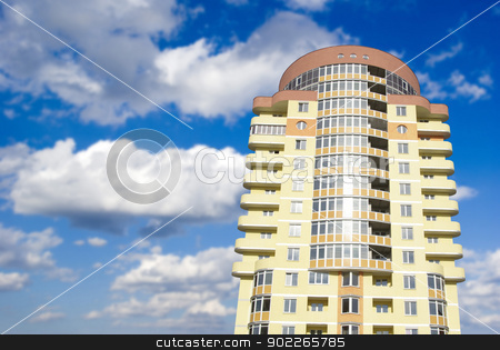 To use this stock image in your creative project, please select the size you need over to the right and click the "Add to Cart" button.
Your downloaded image will come with the Cutcaster watermark removed so don’t worry about the watermark you see on this page. house on sky stock photo, A modern apartments building by Vitaliy Pakhnyushchyy