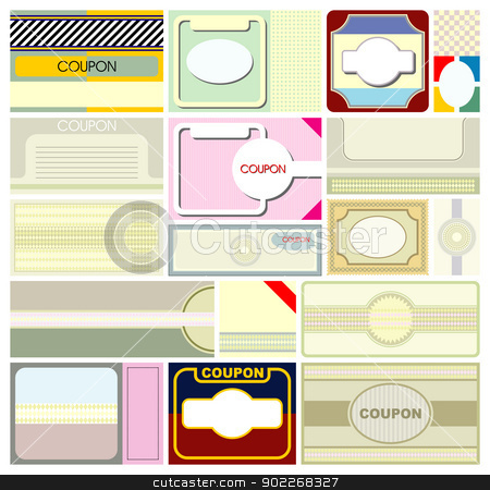 To use this stock image in your creative project, please select the size you need over to the right and click the "Add to Cart" button.
Your downloaded image will come with the Cutcaster watermark removed so don’t worry about the watermark you see on this page. coupons stock vector clipart, design of coupons background by bobyramone