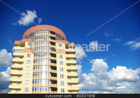 To use this stock image in your creative project, please select the size you need over to the right and click the "Add to Cart" button.
Your downloaded image will come with the Cutcaster watermark removed so don’t worry about the watermark you see on this page. modern apartments stock photo, A modern apartments building on sky by Vitaliy Pakhnyushchyy