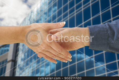 To use this stock image in your creative project, please select the size you need over to the right and click the "Add to Cart" button.
Your downloaded image will come with the Cutcaster watermark removed so don’t worry about the watermark you see on this page. Man and Woman Shaking Hands In Front of Building stock photo, Man and Woman Shaking Hands In Front of Corporate Building Background. by Andy Dean