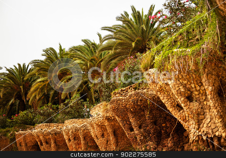 To use this stock image in your creative project, please select the size you need over to the right and click the "Add to Cart" button.
Your downloaded image will come with the Cutcaster watermark removed so don’t worry about the watermark you see on this page. Terrace Walls Antoni Gaudi Guell Park, Barcelona, Catalonia, Spa stock photo, Terrace walls designed by Antoni Gaudi Guell Park, Barcelona, Catalonia, Spain. Antonio Gaudi designed the wall with local stone. Guell Park is a residential complex designed by Antnoi Gaudi between 1900-1914, which is now a public park. Now a UNESCO World Heritage Site. by William Perry