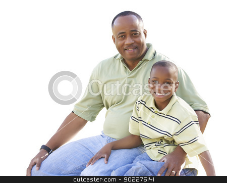 To use this stock image in your creative project, please select the size you need over to the right and click the "Add to Cart" button.
Your downloaded image will come with the Cutcaster watermark removed so don’t worry about the watermark you see on this page. Happy Man and Child Isolated on White stock photo, Happy African American Man and Child Isolated on a White Background. by Andy Dean