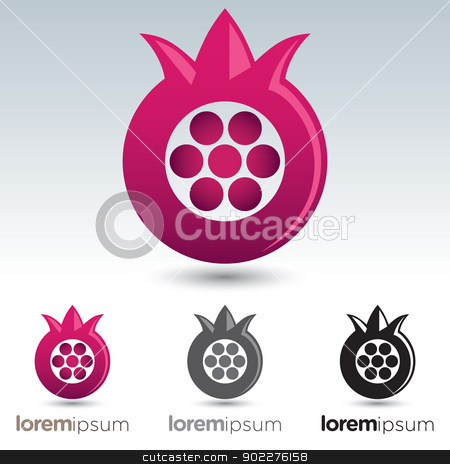 To use this stock image in your creative project, please select the size you need over to the right and click the "Add to Cart" button.
Your downloaded image will come with the Cutcaster watermark removed so don’t worry about the watermark you see on this page. Pomegranate Icon stock vector clipart, Abstract and stylized pomegranate icon with options to use with text by HypnoCreative