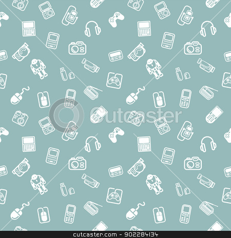 To use this stock image in your creative project, please select the size you need over to the right and click the "Add to Cart" button.
Your downloaded image will come with the Cutcaster watermark removed so don’t worry about the watermark you see on this page. Seamless gadgets background texture stock vector clipart, A repeating seamless gadgets and technology background tile texture with lots of different tech and gadget icons by Christos Georghiou