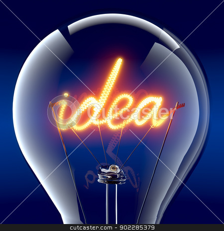 To use this stock image in your creative project, please select the size you need over to the right and click the "Add to Cart" button.
Your downloaded image will come with the Cutcaster watermark removed so don’t worry about the watermark you see on this page. The word idea light bulb inside stock photo, Tungsten spiral in the form of the word