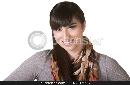 To use this stock image in your creative project, please select the size you need over to the right and click the "Add to Cart" button.
Your downloaded image will come with the Cutcaster watermark removed so don’t worry about the watermark you see on this page. Cute Hispanic Female stock photo, Cute young Hispanic female with smile and scarf by Scott Griessel