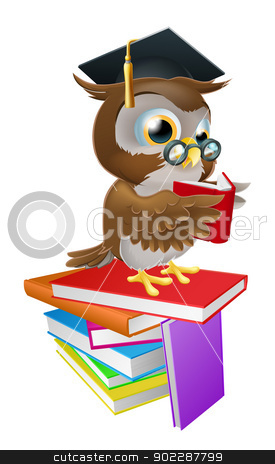 To use this stock image in your creative project, please select the size you need over to the right and click the "Add to Cart" button.
Your downloaded image will come with the Cutcaster watermark removed so don’t worry about the watermark you see on this page. Wise owl reading stock vector clipart, An illustration of a wise owl on a stack of books reading wearing spectacles and a mortar board graduate cap. by Christos Georghiou