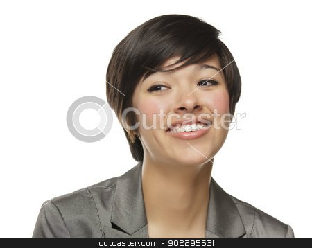 To use this stock image in your creative project, please select the size you need over to the right and click the "Add to Cart" button.
Your downloaded image will come with the Cutcaster watermark removed so don’t worry about the watermark you see on this page. Pretty Mixed Race Young Adult Woman stock photo, Pretty Mixed Race Young Adult Woman Isolated on a White Background. by Andy Dean