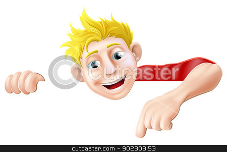 To use this stock image in your creative project, please select the size you need over to the right and click the "Add to Cart" button.
Your downloaded image will come with the Cutcaster watermark removed so don’t worry about the watermark you see on this page. Cartoon Man Pointing stock vector clipart, An illustration of a cool friendly young man character above a sign or banner pointing at it by Christos Georghiou