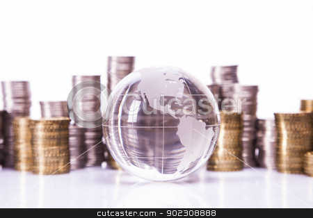 To use this stock image in your creative project, please select the size you need over to the right and click the "Add to Cart" button.
Your downloaded image will come with the Cutcaster watermark removed so don’t worry about the watermark you see on this page. Financial concept. World and money stock photo, Financial concept. World and money isolated on white background by fikmik