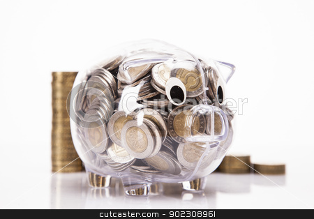 To use this stock image in your creative project, please select the size you need over to the right and click the "Add to Cart" button.
Your downloaded image will come with the Cutcaster watermark removed so don’t worry about the watermark you see on this page. Savings in piggy bank! A lot of money! stock photo, Savings in piggy bank! A lot of money! Isolated on white background! by fikmik