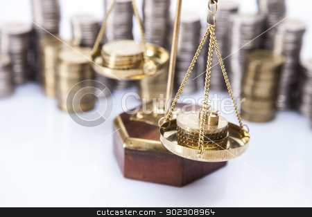 To use this stock image in your creative project, please select the size you need over to the right and click the "Add to Cart" button.
Your downloaded image will come with the Cutcaster watermark removed so don’t worry about the watermark you see on this page. A lot of money! Coins on scales stock photo, A lot of money! Coins on scales by fikmik