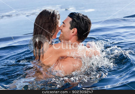 To use this stock image in your creative project, please select the size you need over to the right and click the "Add to Cart" button.
Your downloaded image will come with the Cutcaster watermark removed so don’t worry about the watermark you see on this page. Couple cuddling each other stock photo, Couple cuddling each other in a swimming pool by Wavebreak Media