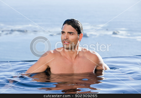 To use this stock image in your creative project, please select the size you need over to the right and click the "Add to Cart" button.
Your downloaded image will come with the Cutcaster watermark removed so don’t worry about the watermark you see on this page. Handsome man relaxing stock photo, Handsome man relaxing in a swimming pool by Wavebreak Media