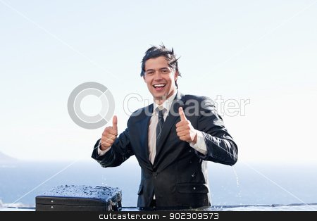 To use this stock image in your creative project, please select the size you need over to the right and click the "Add to Cart" button.
Your downloaded image will come with the Cutcaster watermark removed so don’t worry about the watermark you see on this page. Businessman with the thumbs up stock photo, Businessman with the thumbs up in a swimming pool by Wavebreak Media