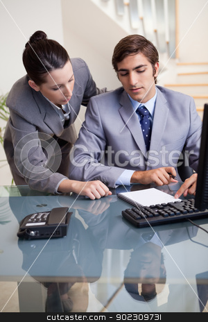 To use this stock image in your creative project, please select the size you need over to the right and click the "Add to Cart" button.
Your downloaded image will come with the Cutcaster watermark removed so don’t worry about the watermark you see on this page. Businesswoman mentoring her new colleague stock photo, Young businesswoman mentoring her new colleague by Wavebreak Media