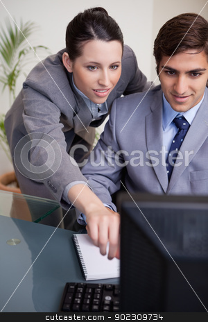 To use this stock image in your creative project, please select the size you need over to the right and click the "Add to Cart" button.
Your downloaded image will come with the Cutcaster watermark removed so don’t worry about the watermark you see on this page. Businesswoman explaining her colleague what his task is stock photo, Young businesswoman explaining her colleague what his task is by Wavebreak Media