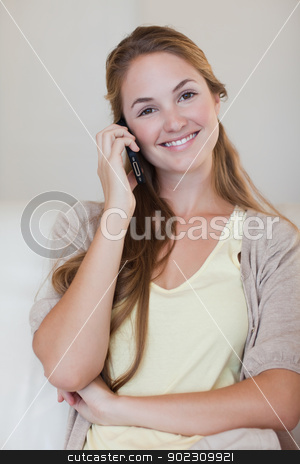To use this stock image in your creative project, please select the size you need over to the right and click the "Add to Cart" button.
Your downloaded image will come with the Cutcaster watermark removed so don’t worry about the watermark you see on this page. Smiling woman having a conversation on her cellphone stock photo, Smiling young woman having a conversation on her cellphone by Wavebreak Media