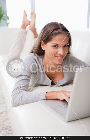 To use this stock image in your creative project, please select the size you need over to the right and click the "Add to Cart" button.
Your downloaded image will come with the Cutcaster watermark removed so don’t worry about the watermark you see on this page. Woman on the sofa surfing the internet stock photo, Young woman on the sofa surfing the internet by Wavebreak Media