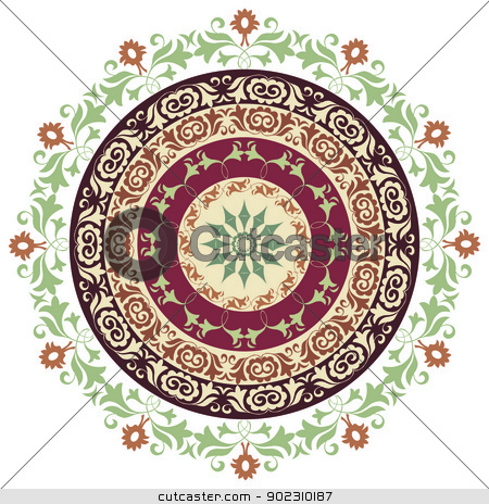 To use this stock image in your creative project, please select the size you need over to the right and click the "Add to Cart" button.
Your downloaded image will come with the Cutcaster watermark removed so don’t worry about the watermark you see on this page. Circular Ornament stock vector clipart, circle ornament (eastern style) by Sevgi Dal