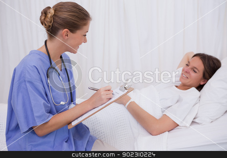 To use this stock image in your creative project, please select the size you need over to the right and click the "Add to Cart" button.
Your downloaded image will come with the Cutcaster watermark removed so don’t worry about the watermark you see on this page. Surgeon questioning patient stock photo, Surgeon questioning bedridden patient by Wavebreak Media