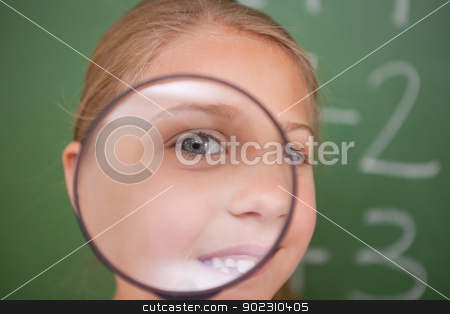 To use this stock image in your creative project, please select the size you need over to the right and click the "Add to Cart" button.
Your downloaded image will come with the Cutcaster watermark removed so don’t worry about the watermark you see on this page. Close up of a schoolgirl looking through a magnifying glass stock photo, Close up of a schoolgirl looking through a magnifying glass in a classroom by Wavebreak Media