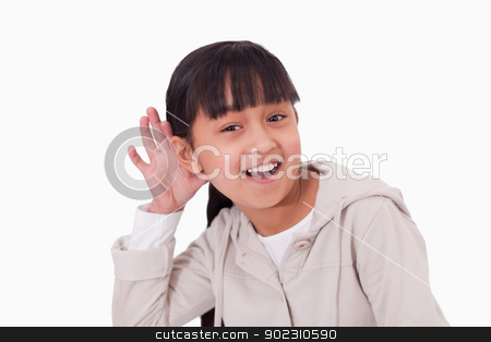 To use this stock image in your creative project, please select the size you need over to the right and click the "Add to Cart" button.
Your downloaded image will come with the Cutcaster watermark removed so don’t worry about the watermark you see on this page. Girl pricking up her ear stock photo, Girl pricking up her ear against a white background by Wavebreak Media