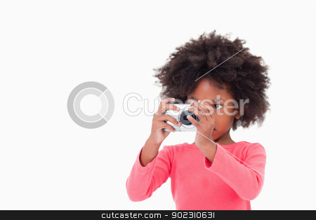 To use this stock image in your creative project, please select the size you need over to the right and click the "Add to Cart" button.
Your downloaded image will come with the Cutcaster watermark removed so don’t worry about the watermark you see on this page. Girl taking a picture stock photo, Girl taking a picture against a white background by Wavebreak Media