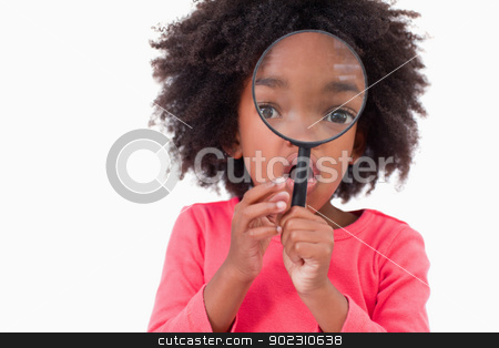 To use this stock image in your creative project, please select the size you need over to the right and click the "Add to Cart" button.
Your downloaded image will come with the Cutcaster watermark removed so don’t worry about the watermark you see on this page. Girl looking through a magnifying glass stock photo, Girl looking through a magnifying glass against a white background by Wavebreak Media