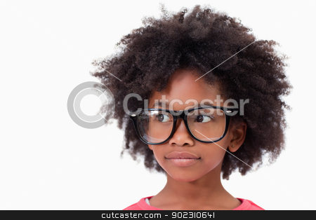 To use this stock image in your creative project, please select the size you need over to the right and click the "Add to Cart" button.
Your downloaded image will come with the Cutcaster watermark removed so don’t worry about the watermark you see on this page. Close up of a smart girl stock photo, Close up of a smart girl against a white background by Wavebreak Media