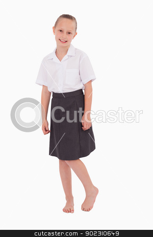 To use this stock image in your creative project, please select the size you need over to the right and click the "Add to Cart" button.
Your downloaded image will come with the Cutcaster watermark removed so don’t worry about the watermark you see on this page. Portrait of a little girl posing stock photo, Portrait of a little girl posing against a white background by Wavebreak Media