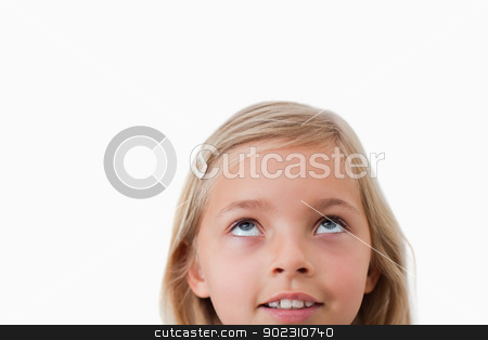 To use this stock image in your creative project, please select the size you need over to the right and click the "Add to Cart" button.
Your downloaded image will come with the Cutcaster watermark removed so don’t worry about the watermark you see on this page. Happy girl looking up stock photo, Happy girl looking up against a white background by Wavebreak Media