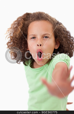 To use this stock image in your creative project, please select the size you need over to the right and click the "Add to Cart" button.
Your downloaded image will come with the Cutcaster watermark removed so don’t worry about the watermark you see on this page. Portrait of an unhappy girl saying stop with her hand stock photo, Portrait of an unhappy girl saying stop with her hand against a white background by Wavebreak Media