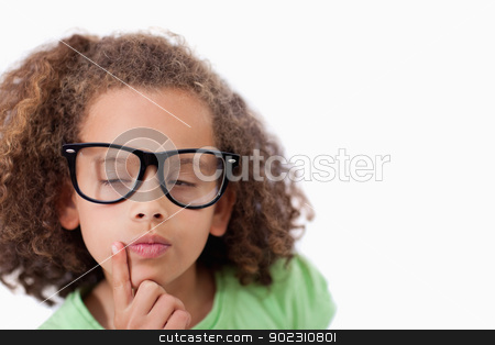 To use this stock image in your creative project, please select the size you need over to the right and click the "Add to Cart" button.
Your downloaded image will come with the Cutcaster watermark removed so don’t worry about the watermark you see on this page. Smart girl thinking stock photo, Smart girl thinking against a white background by Wavebreak Media